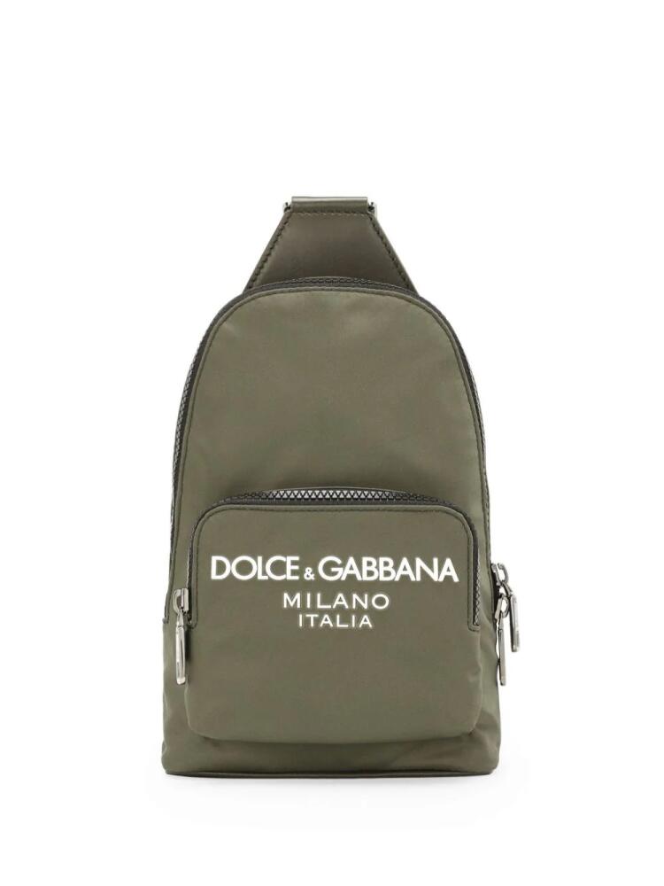 Dolce & Gabbana logo-print crossbody backpack - Green Cover