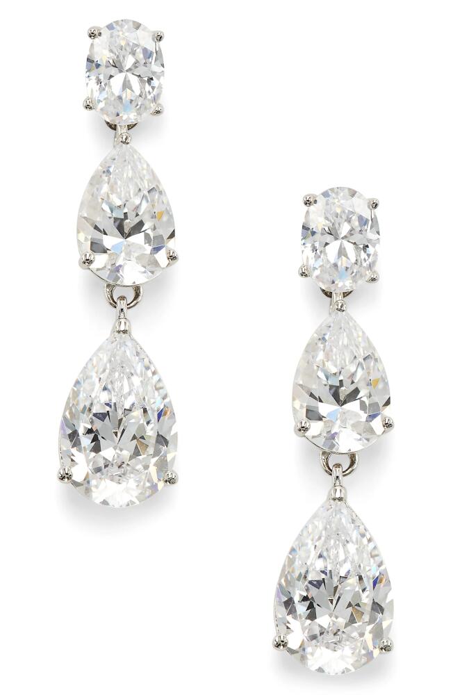 Nadri Chiara Cubic Zirconia Drop Earrings in Rhodium Cover