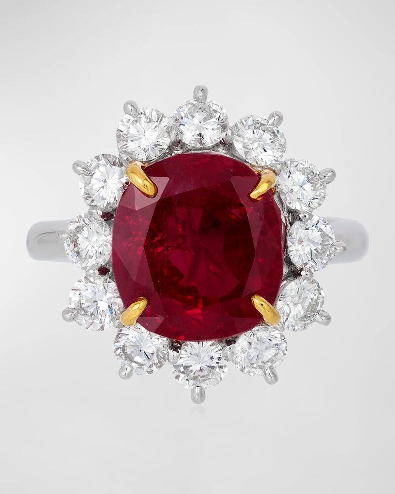 Andreoli Platinum and 18K Gold Ruby Ring with Diamonds Cover