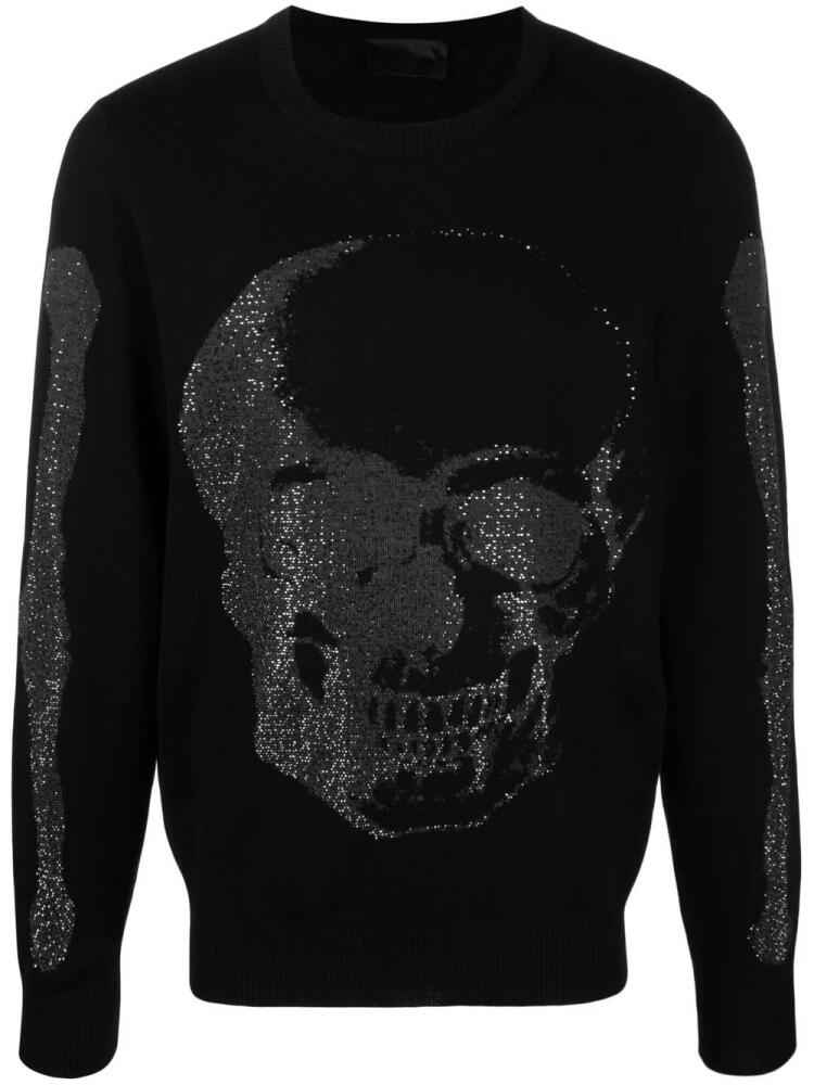 Philipp Plein crystal-skull crewneck jumper - Black Cover