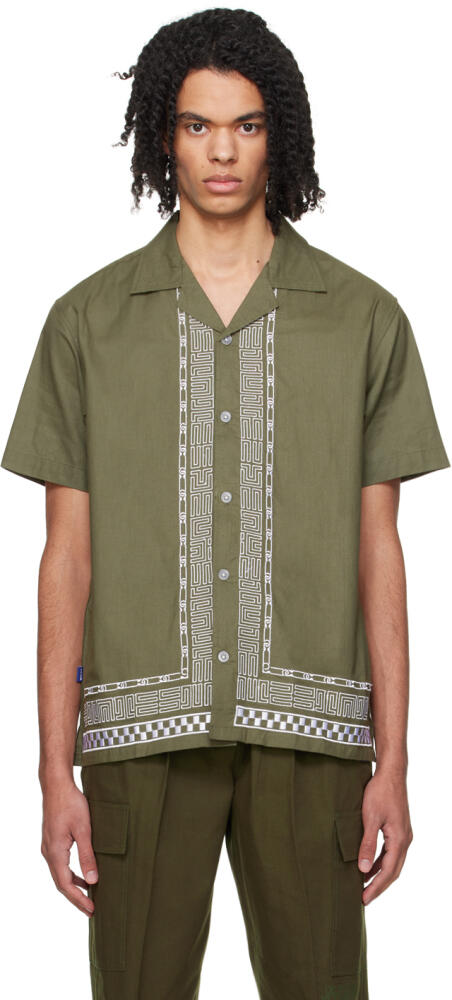 DEVÁ STATES Khaki Embroidered Shirt Cover