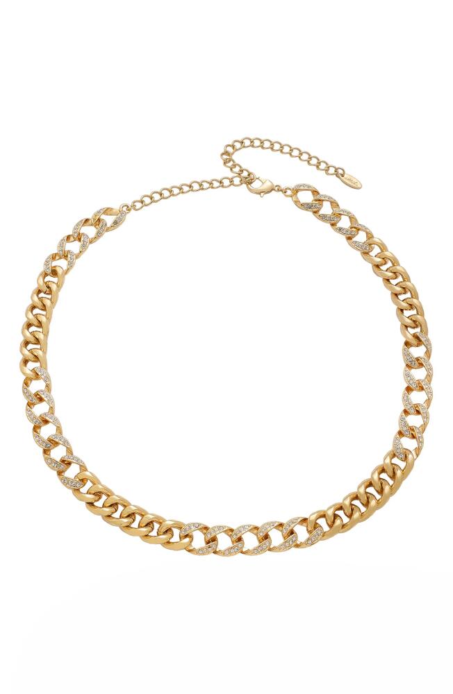 Ettika Chunky Crystal Chain Necklace in Gold Cover