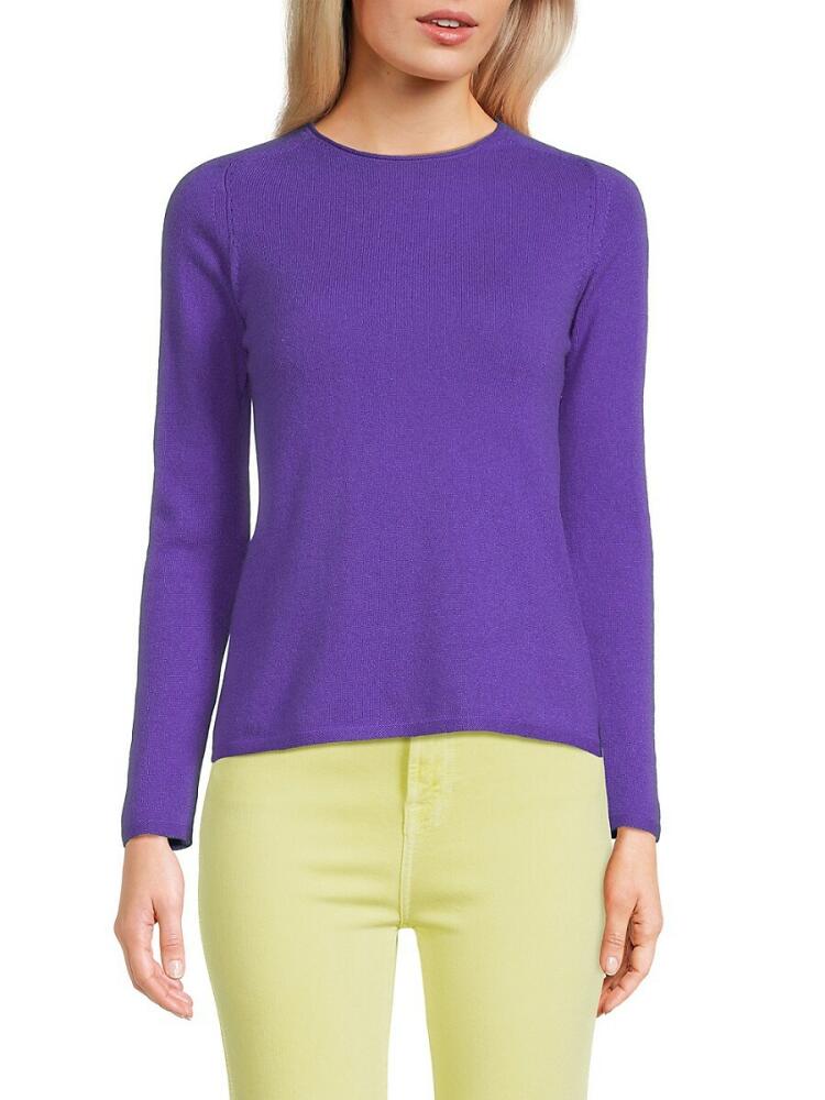 Sofia Cashmere Women's Solid Cashmere Sweater - Purple Cover