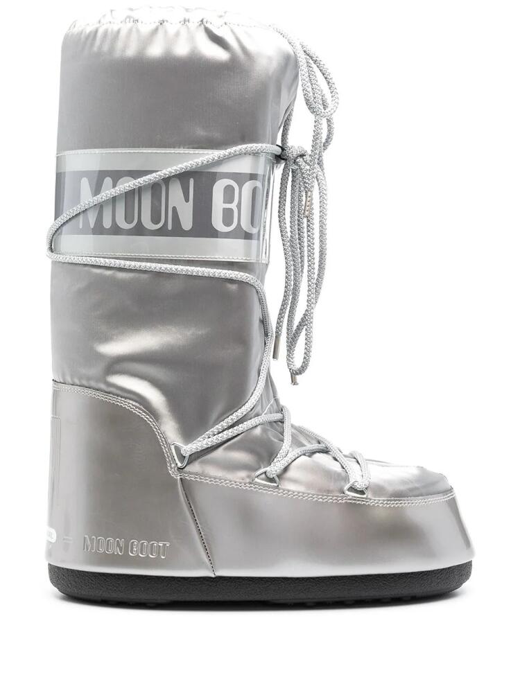 Moon Boot Icon Glance satin snow boots - Grey Cover