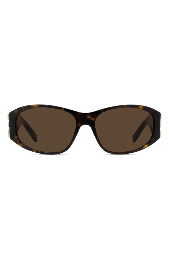 Givenchy 4G 58mm Round Sunglasses in Dark Havana /Brown Cover