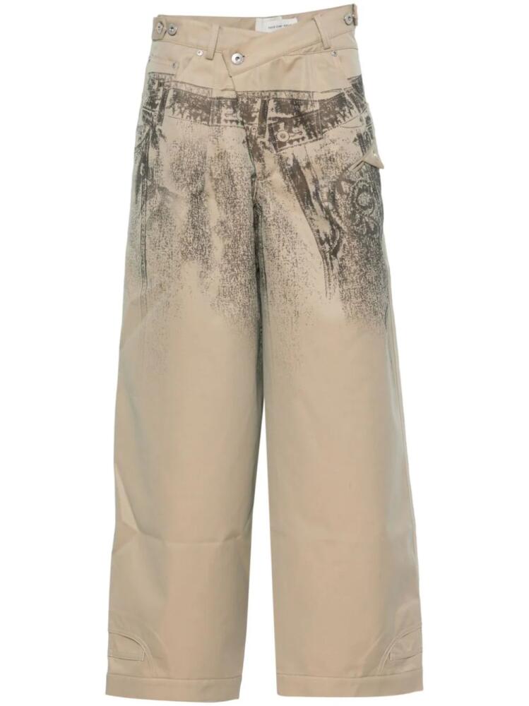 Feng Chen Wang graphic-print trousers - Neutrals Cover