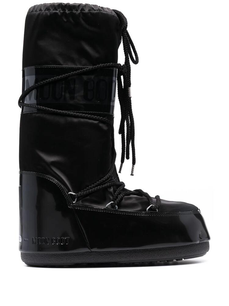 Moon Boot Icon Glance satin snow boots - Black Cover