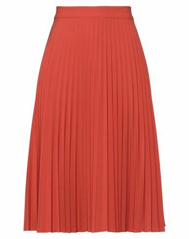 Niū Woman Midi skirt Rust Polyester, Viscose, Elastane Cover