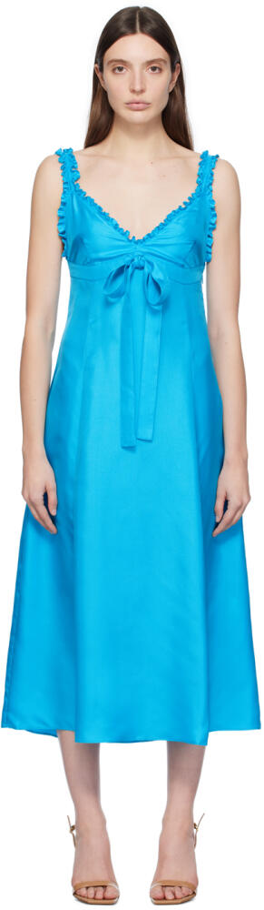 Saks Potts Blue Henriette Midi Dress Cover