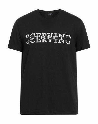 Scervino Man T-shirt Black Cotton, Elastane Cover