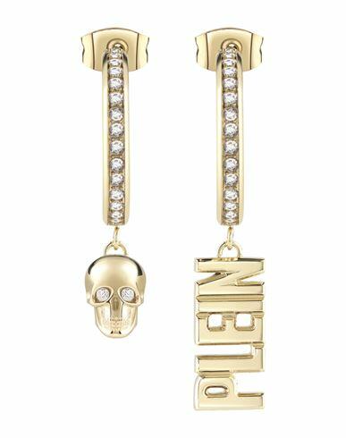 Philipp Plein Lettering Crystal Hoop Earrings Woman Earrings Gold Stainless Steel Cover