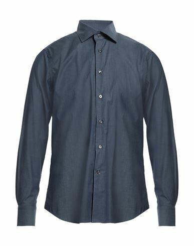 Bagutta Man Shirt Slate blue Size 15 ¾ Cotton, Elastane Cover