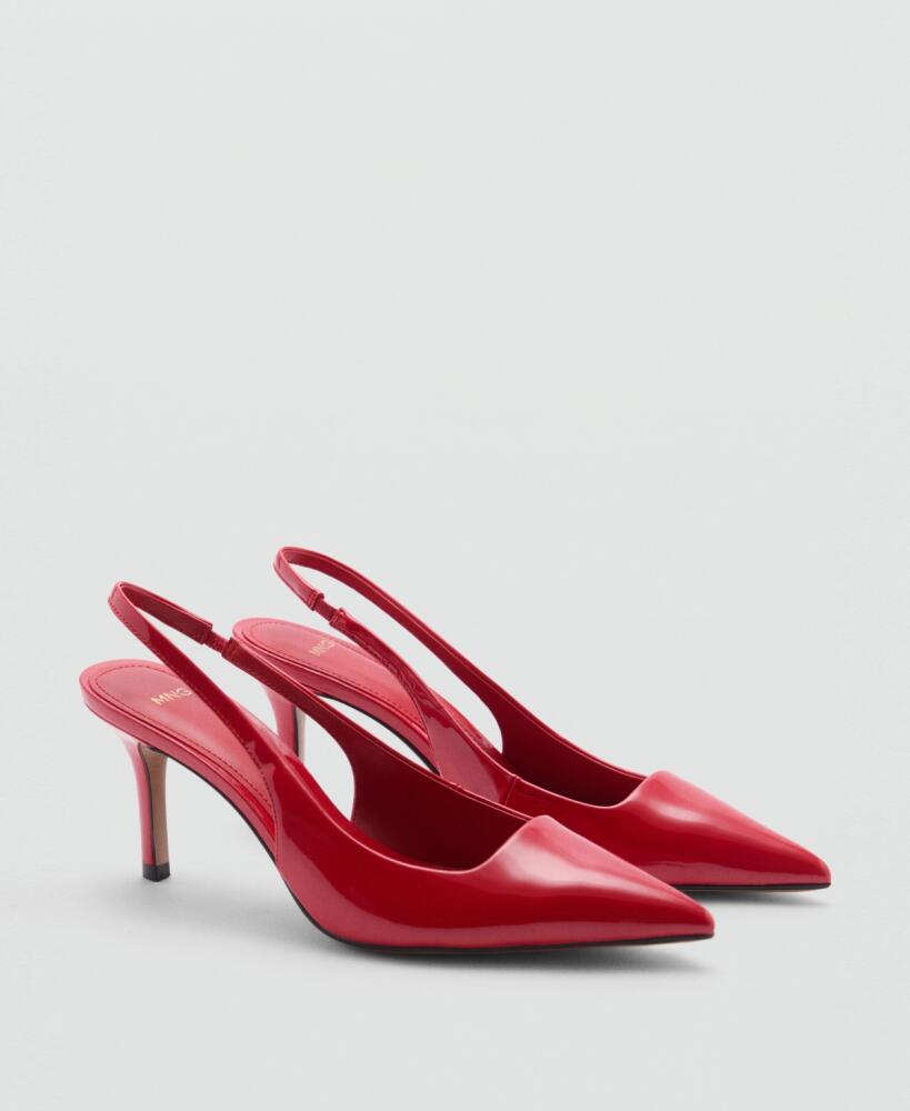 Mango Women's Patent Leather-Effect Heeled Shoes - Red Cover