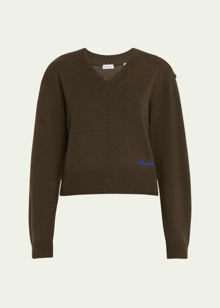 Burberry Logo Embroidered Cashmere Sweater Cover