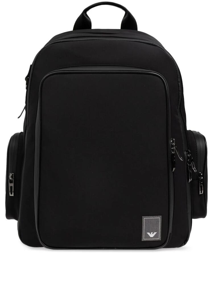 Emporio Armani logo-patch backpack - Black Cover