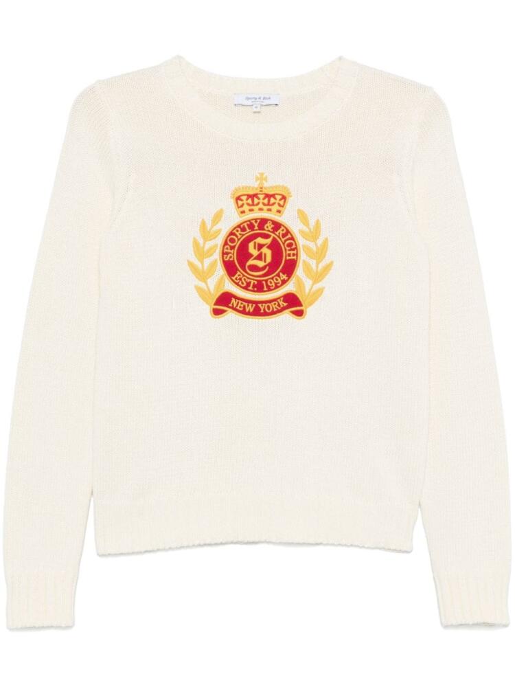 Sporty & Rich NY Crest sweater - Neutrals Cover