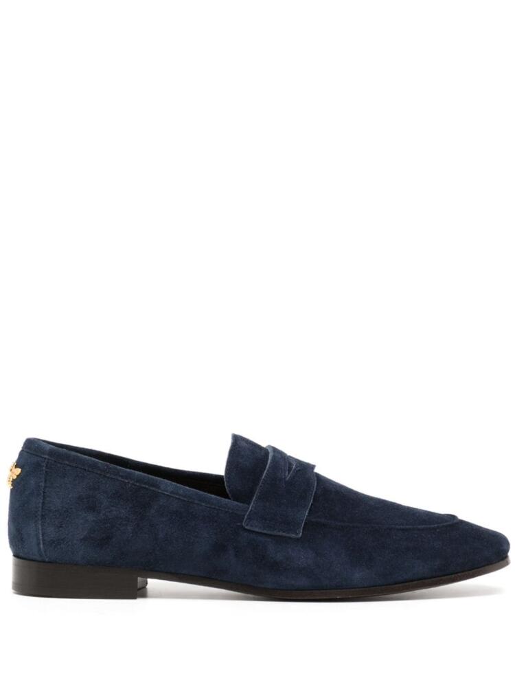 Bougeotte almond-toe suede penny loafers - Blue Cover