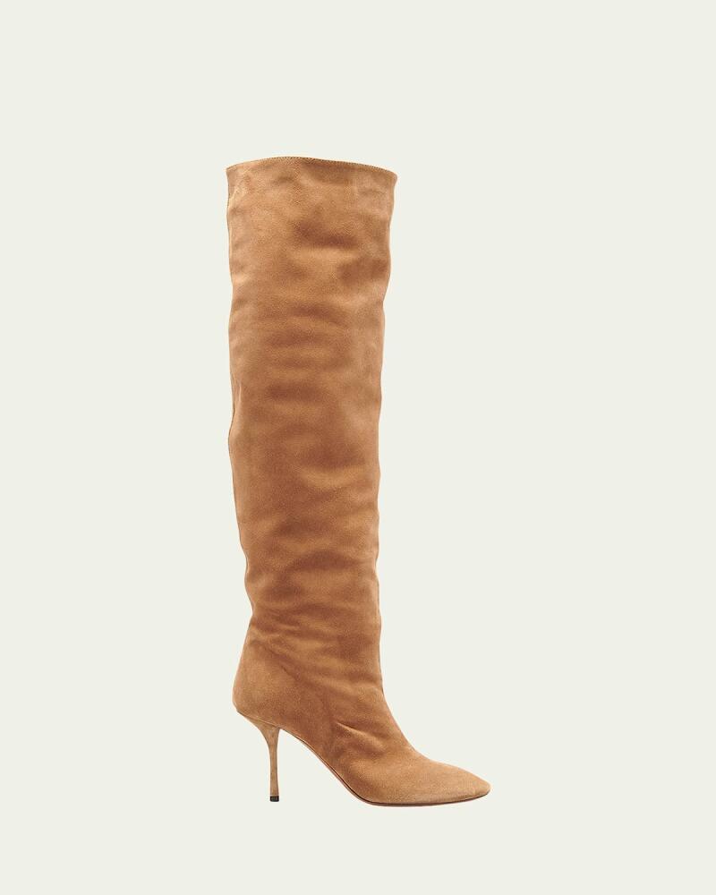 ALAIA Fluide Suede Slouchy Knee Boots Cover