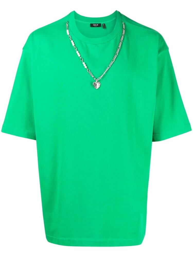 FIVE CM chain-detail short-sleeve T-shirt - Green Cover