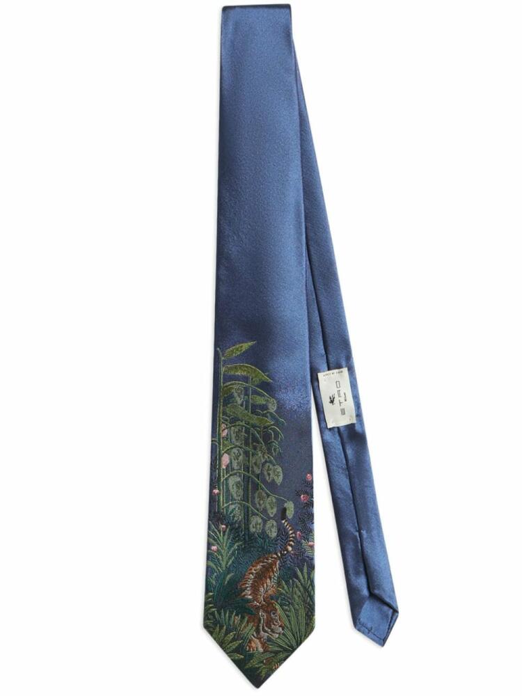 ETRO botanical print silk tie - Blue Cover