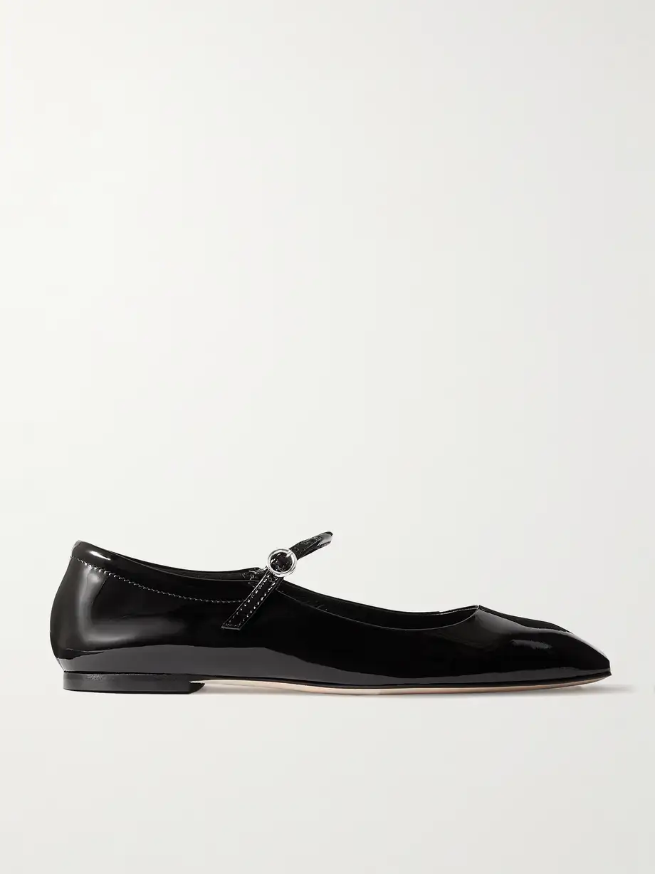 Aeyde - Uma Patent-leather Mary Jane Ballet Flats - Black Cover