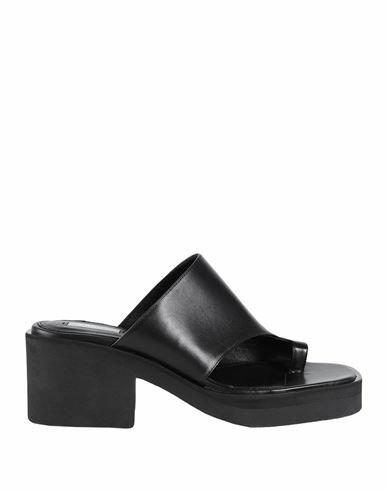 Arket Woman Thong sandal Black Soft Leather Cover