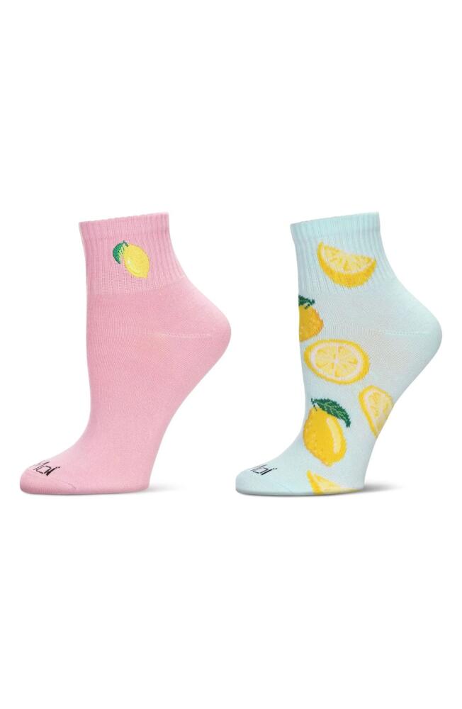 MeMoi Assorted 2-Pack Decorative Athletic Quarter Socks in Pink Confetti/Mint Cover