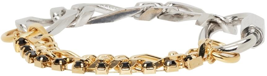 IN GOLD WE TRUST PARIS Silver & Gold Crystal Figaro Bracelet Cover