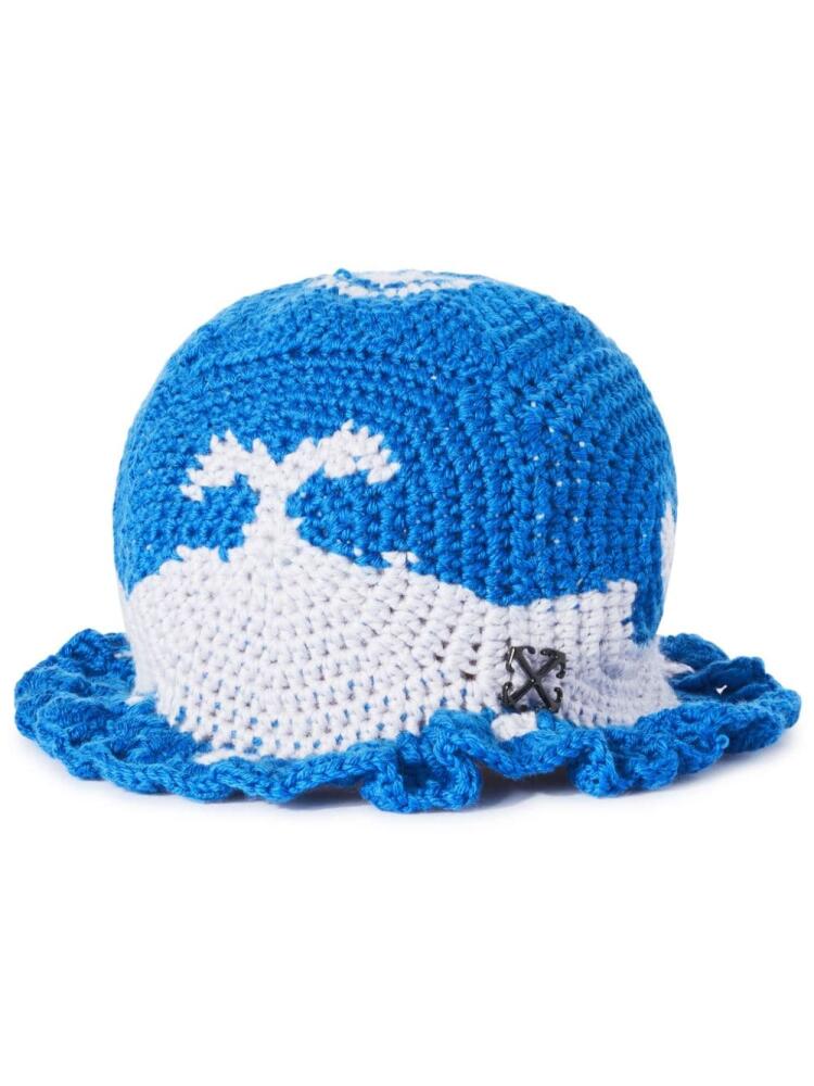 Off-White crochet wool bucket hat - Blue Cover