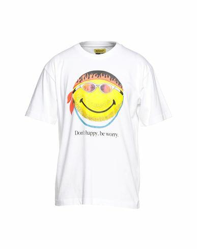 Market Smiley Don't Happy, Be Worry T-shirt Man T-shirt White Cotton Cover