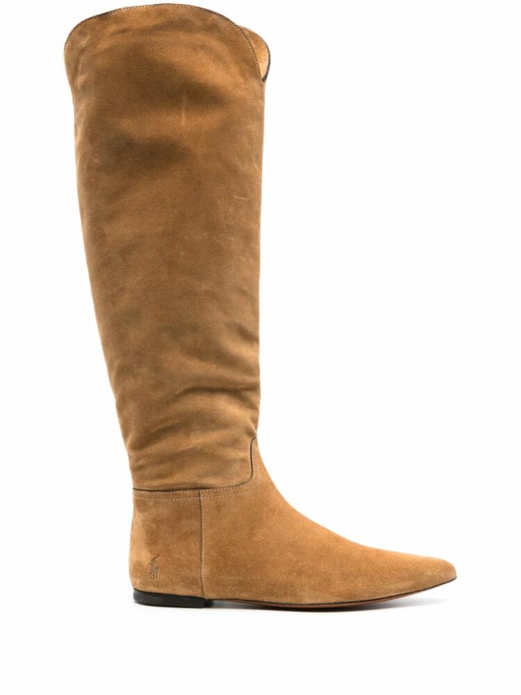 Polo Ralph Lauren suede knee-high flat boots - Brown Cover