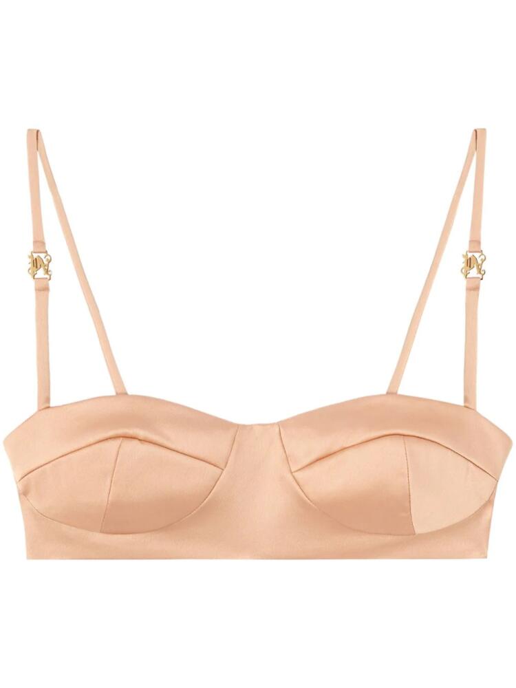 Palm Angels logo-plaque balconette bra - Neutrals Cover