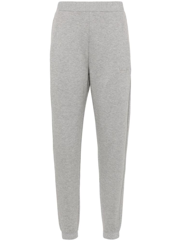 'S Max Mara logo-embroidered mélange track pants - Grey Cover