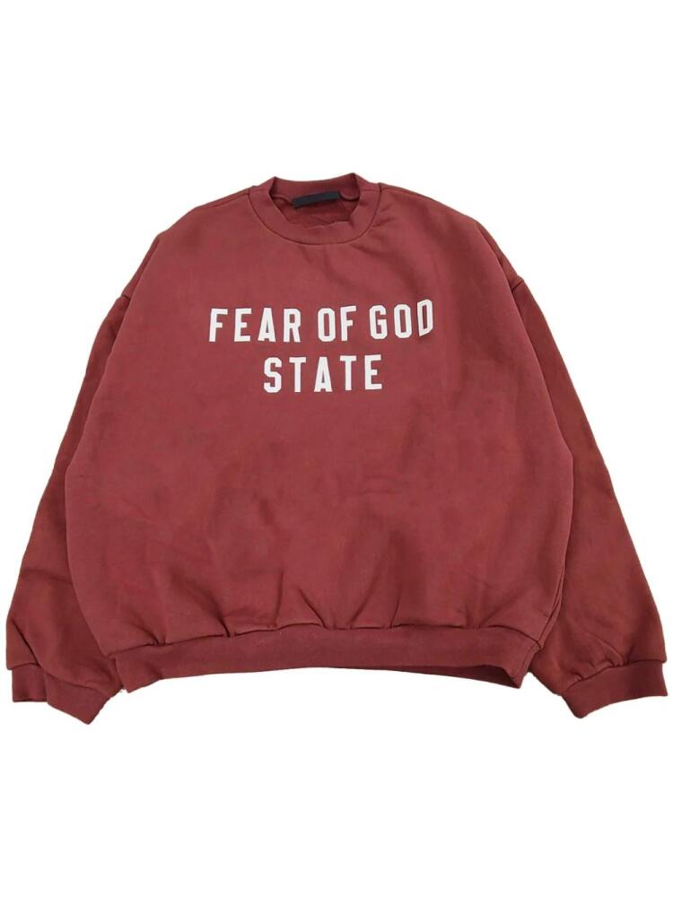 FEAR OF GOD ESSENTIALS slogan-print sweatshirt - Red Cover