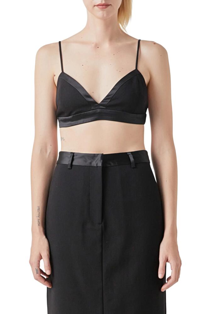 Grey Lab Satin Trim Bra Top in Black Cover