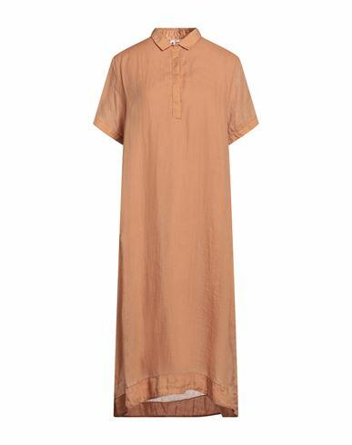 European Culture Woman Midi dress Camel Rayon, Cotton, Viscose Cover