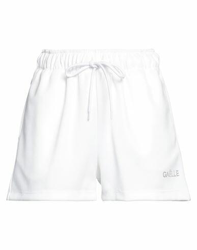 Gaëlle Paris Woman Shorts & Bermuda Shorts White Polyester, Cotton Cover