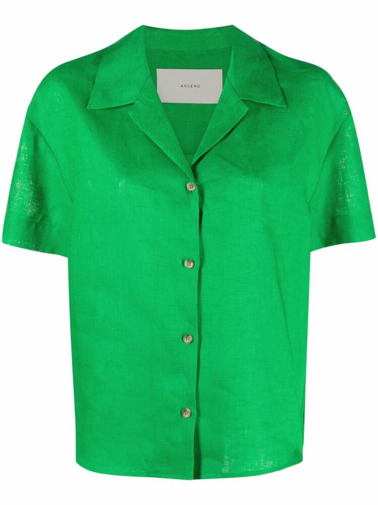 Asceno short-sleeve linen shirt - Green Cover