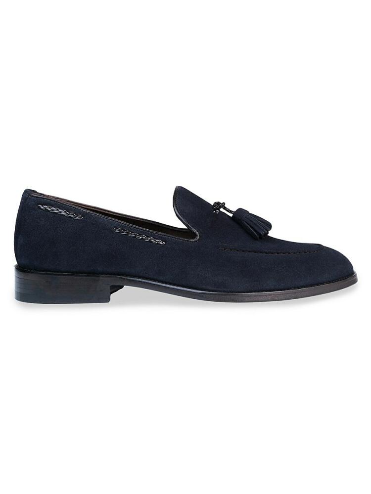 Vellapais Men's Leather Loafers - Navy Blue Cover