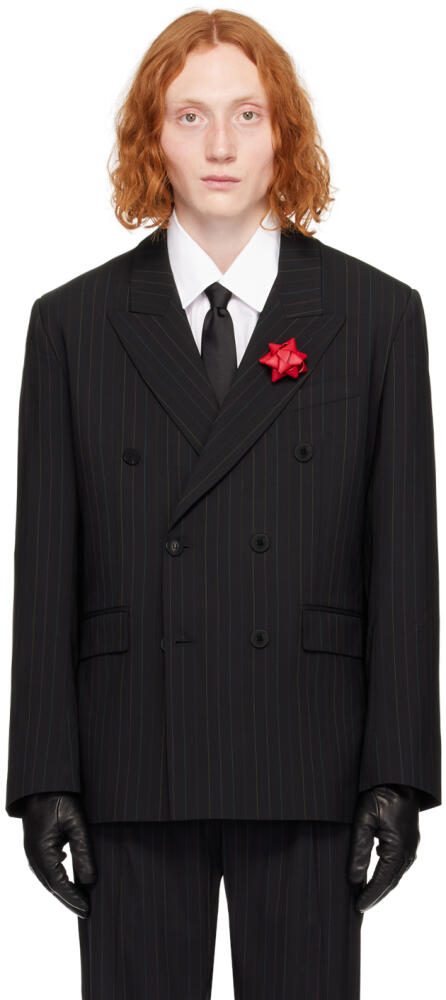 Ernest W. Baker Black Pinstripe Blazer Cover