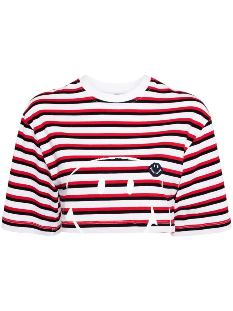 Joshua Sanders striped cropped T-shirt - Red Cover