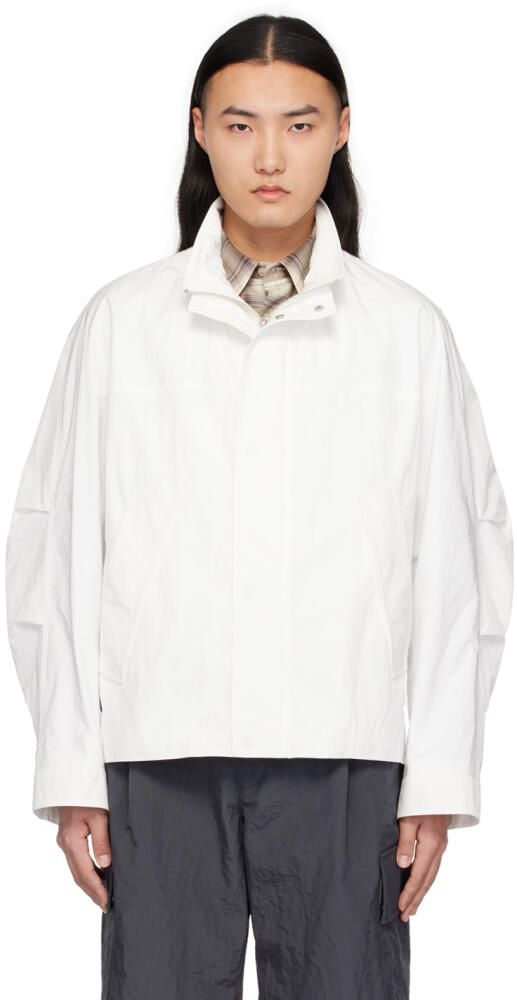 Solid Homme White Stand Collar Jacket Cover