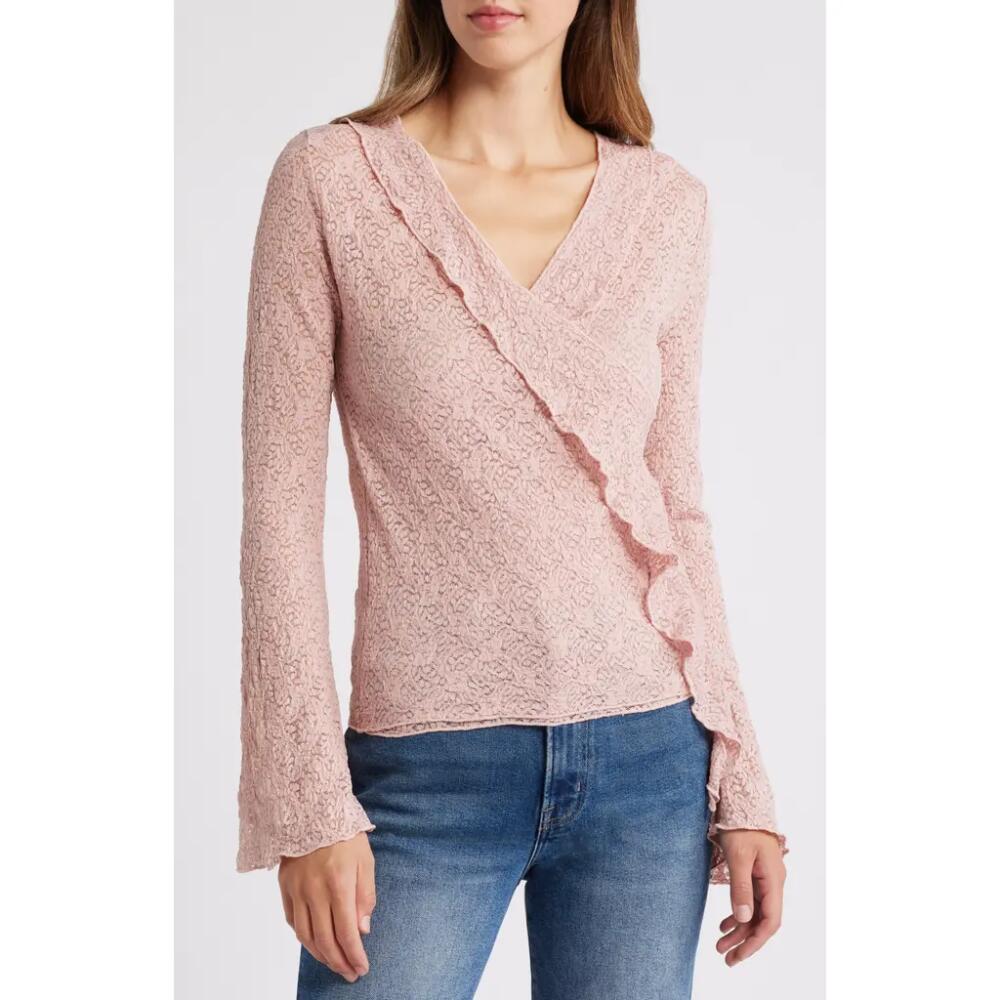 Loveappella Floral Lace Top in Blush Cover