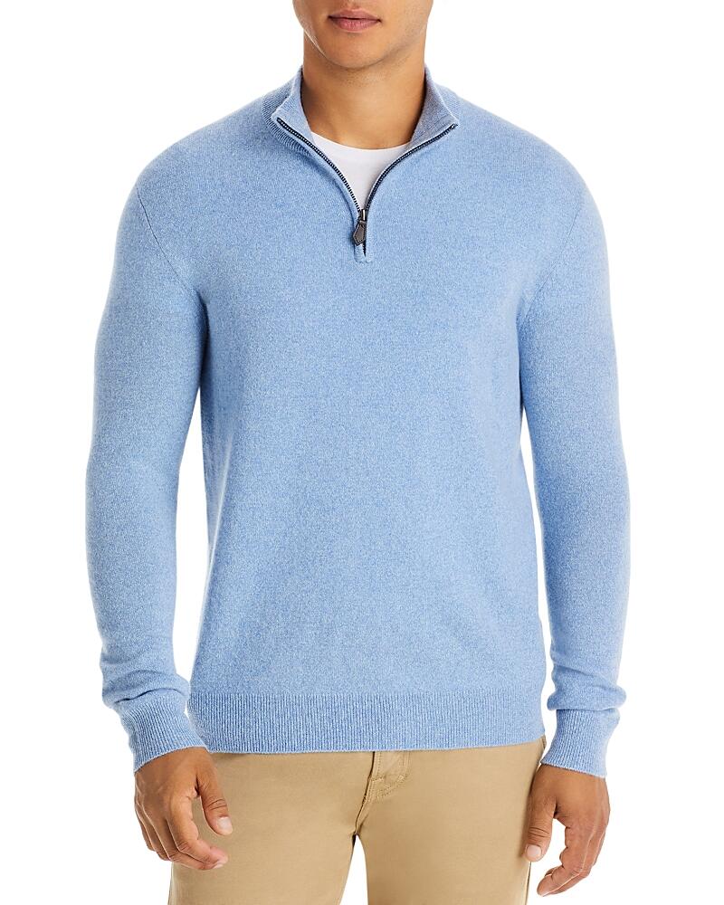 The Men's Store at Bloomingdale's Sky Blue Cashmere Half-Zip Sweater - Exclusive Cover