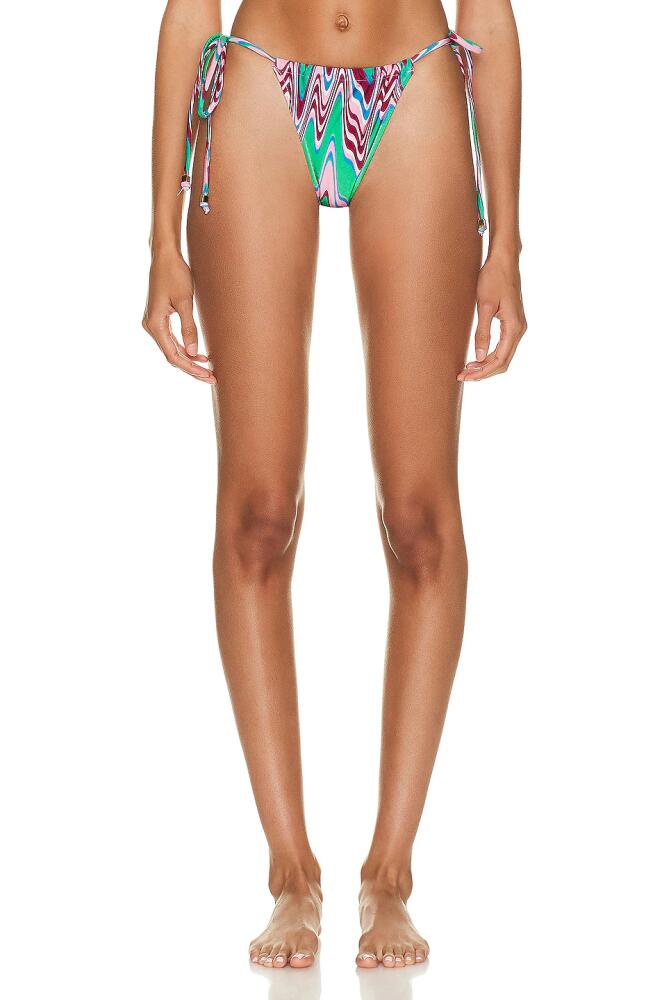 PatBO Wave String Bikini Bottom in Green Cover