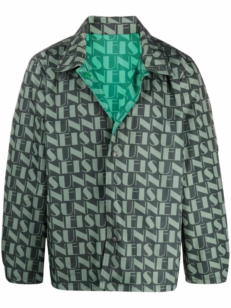 Sunnei logo-print reversible jacket - Green Cover