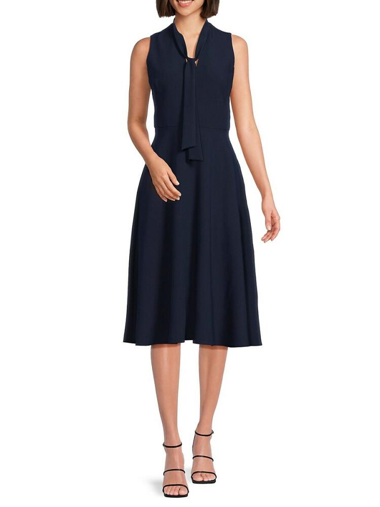 Black Halo Women's Carolina Tie A Line Dress - Pacific Blue Cover