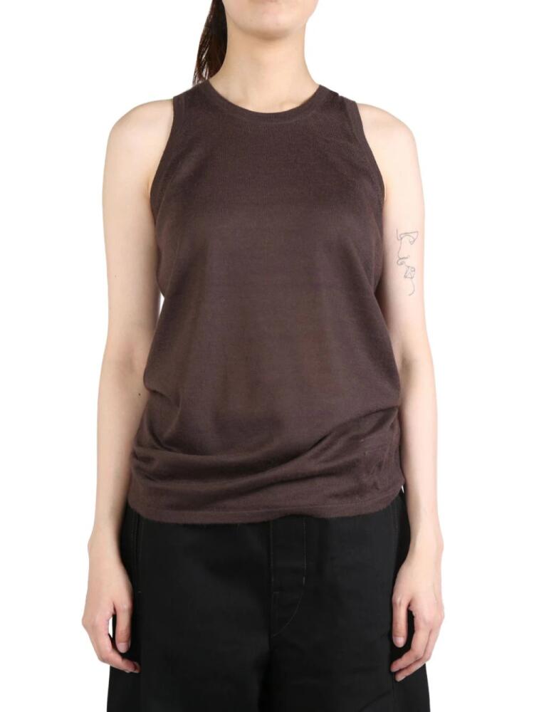 Frenckenberger cashmere racerbank tank top - Brown Cover