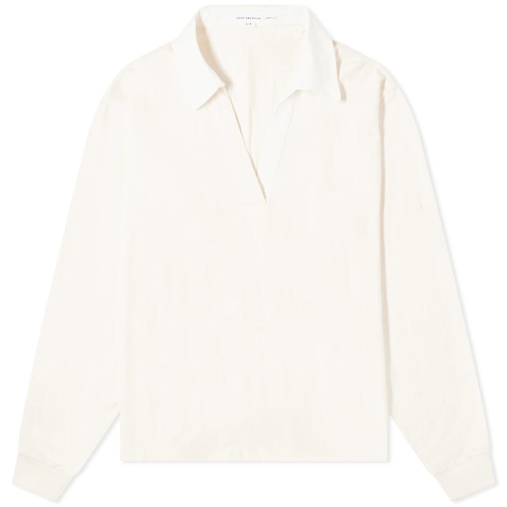 Good American Women's Oversized Rugby Shirt in Ivory Cover