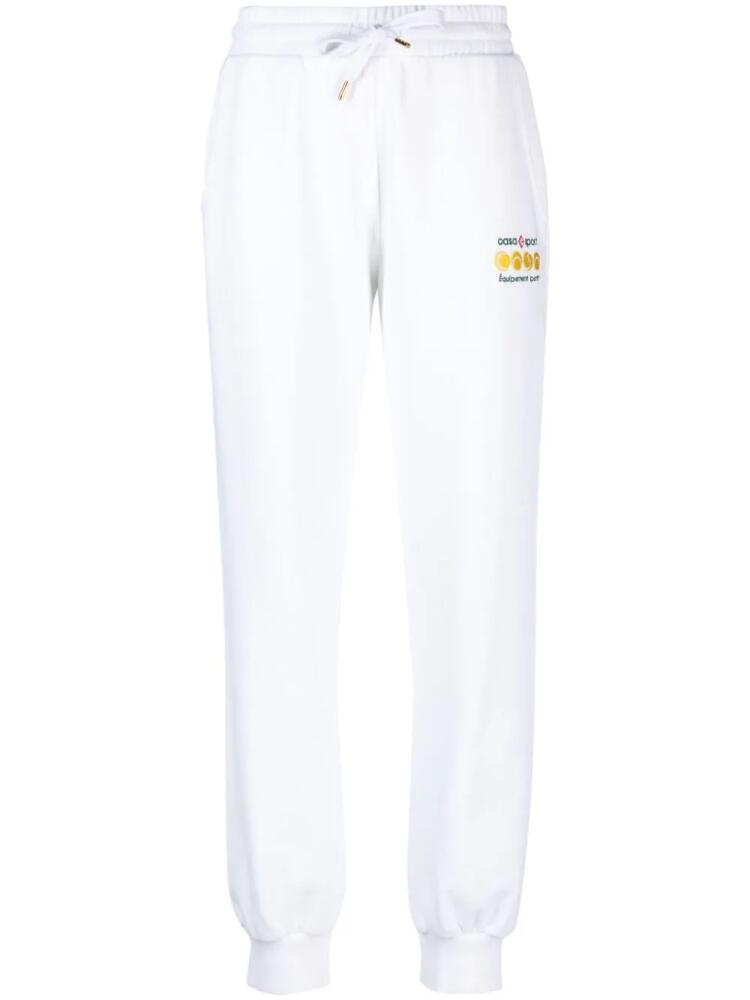 Casablanca Casa Sport Tennis Balls cotton track pants - White Cover